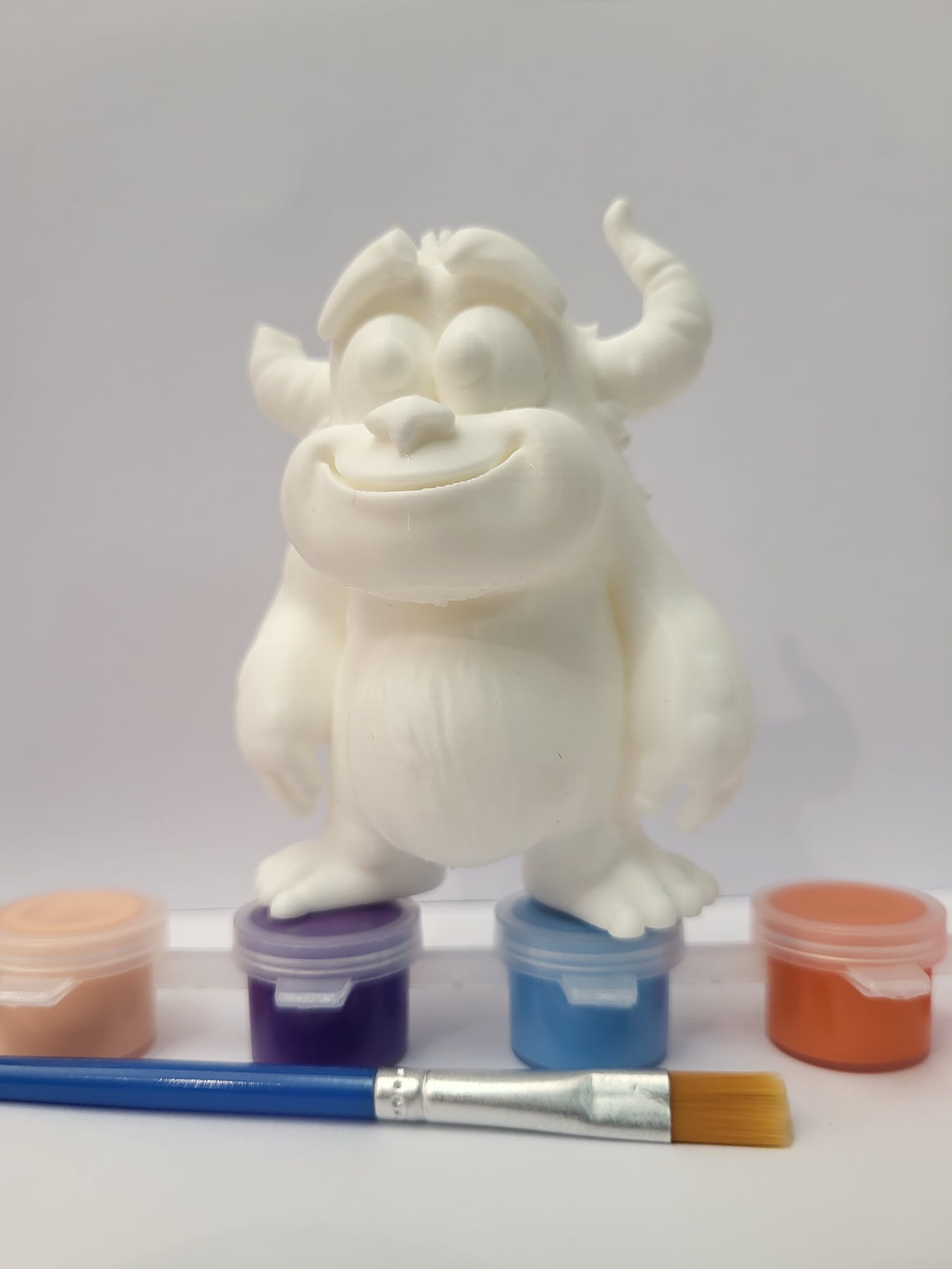 Monstrinho 3D para Pintar – Diversão Criativa Garantida! - Branco (PLA)