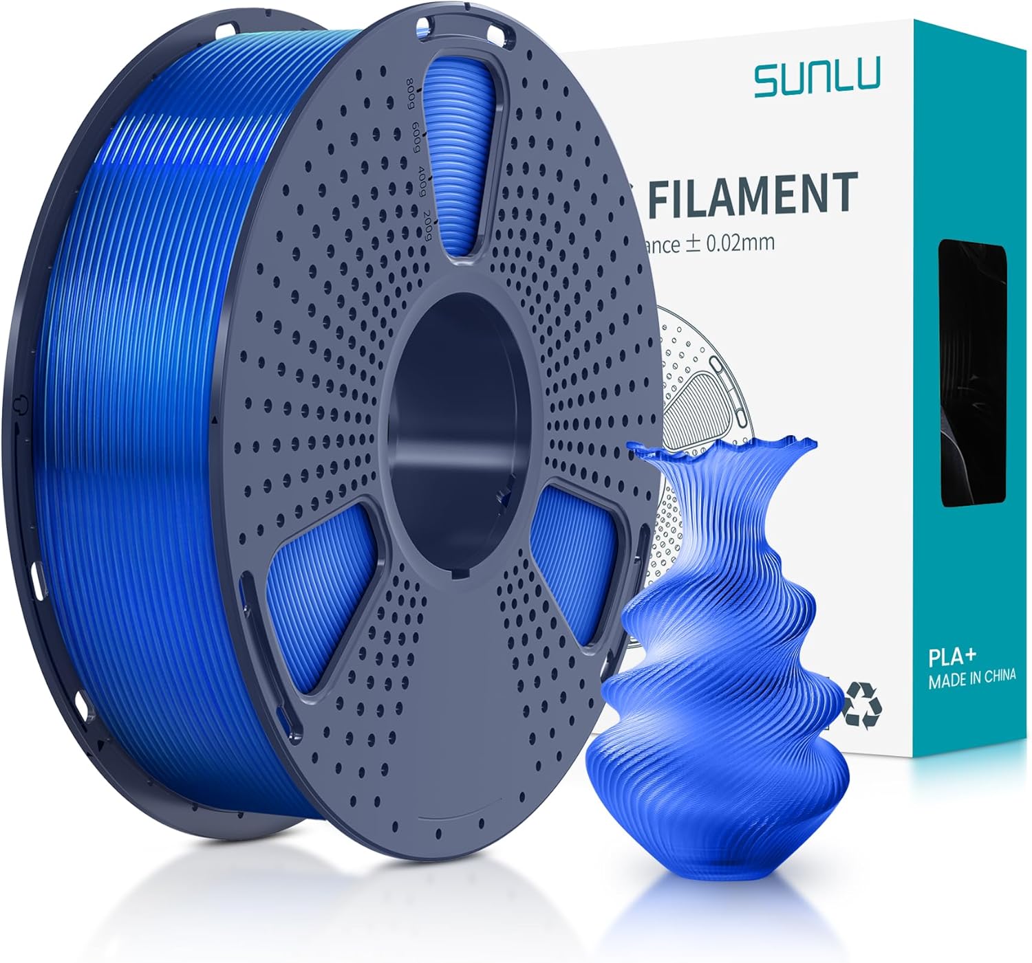 SUNLU High Speed PLA+ Azul Transparente