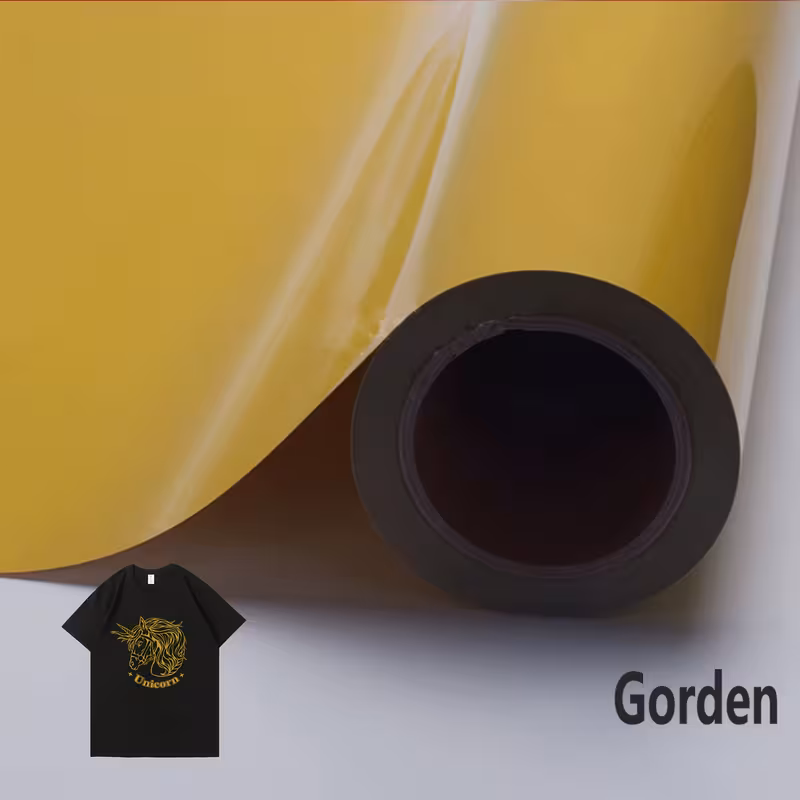 Vinil de Transferência Térmica para Camiseta Dourado